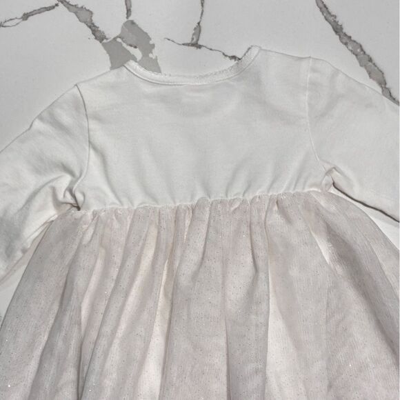 H&M | White Long Sleeve One Piece Tulle Sparkly Infant Baby Girls Dress 4-6M - Picture 11 of 14